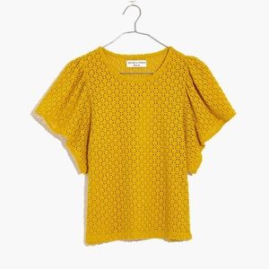 NWT super cute yellow flutter sleeves